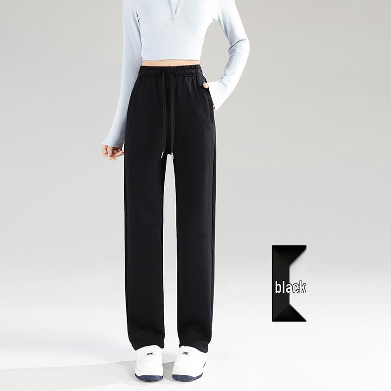 New Winter High-Waist Fleece-Lined Embroidered Pants - Women's Loose-Fit Warm Sweatpants