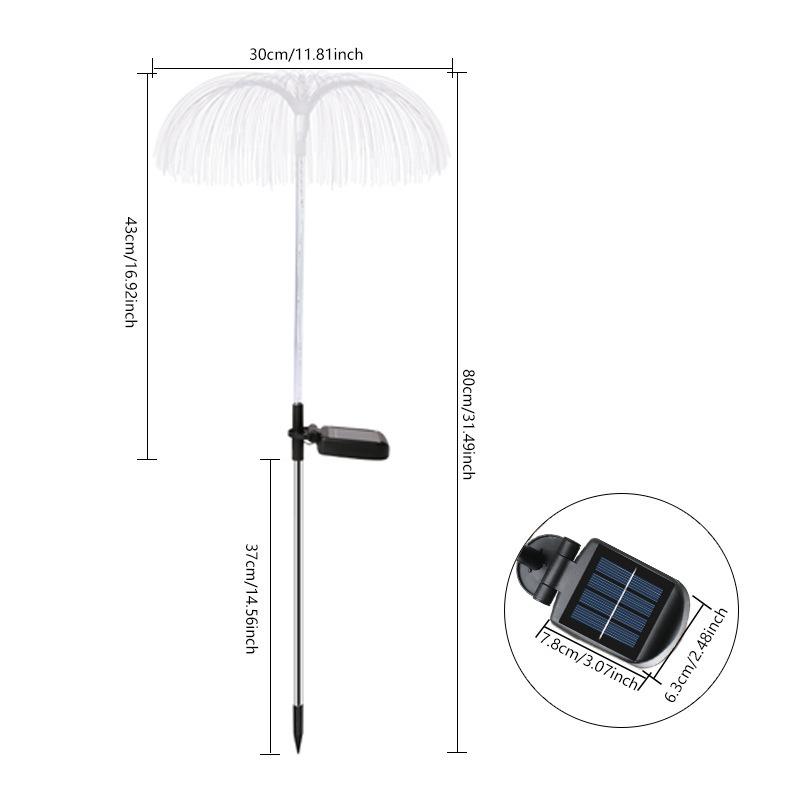 Outdoor Waterproof Fiber Optic Jellyfish Light: Seven-Color Changing Solar Garden Landscape Night Light