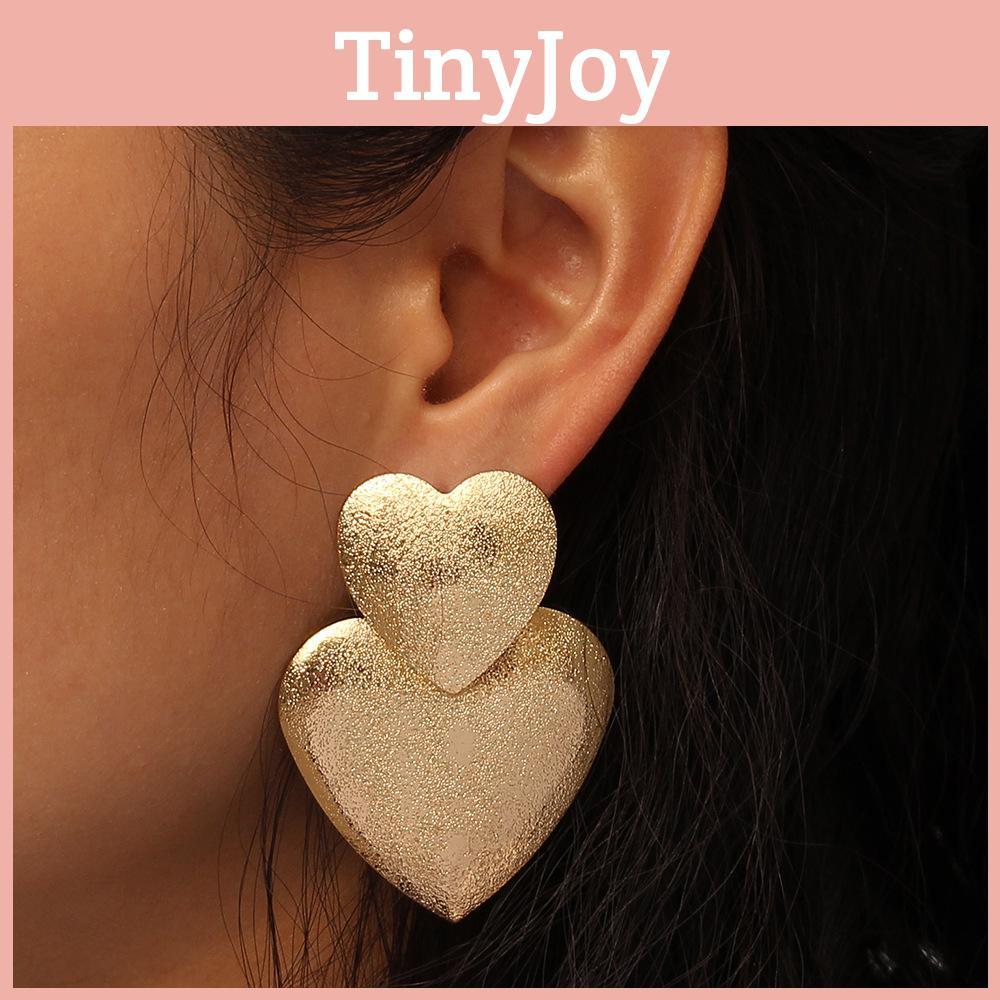 Earrings Metal Heartshaped For Women Fashion Geometric Design Wedding Gift