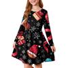 Girls' Princess Dress - Long Sleeve A-Line T-Shirt Dress Christmas Day