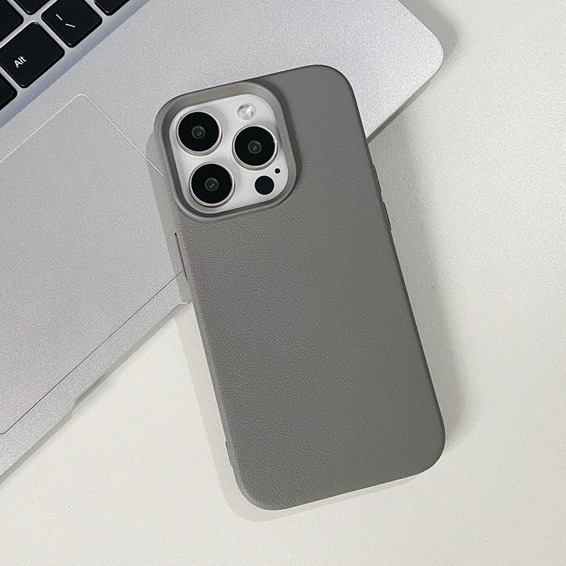 Lychee Pattern Apple 15promax Mobile Phone Case IPhone 16pro Simple 14 Solid Color 13 Creative 12 Protective Case