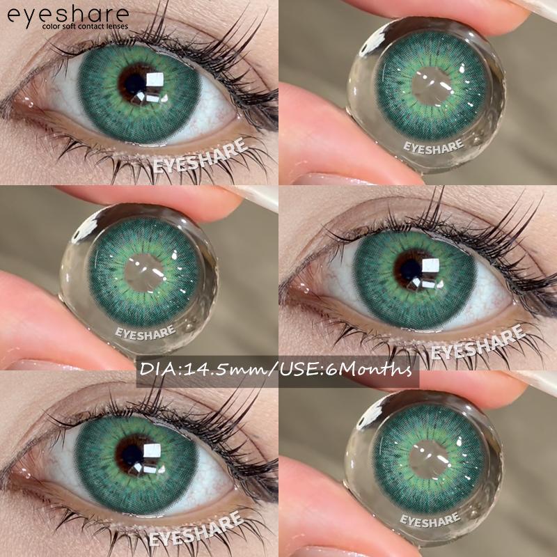 Eyeshare 2pcs NEW Colored Contact Lenses Fashion Blue Eyes Lenses Gray Beauty Pupils Brown Eyes Contacts Green Lens 6 Months Use