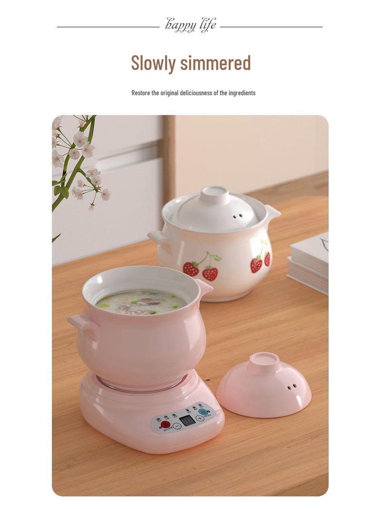 Smart Electric Ceramic Stew Pot: Automatic, Multi-Functional for Porridge, Soup, and Stew with Detachable Health Preservation