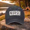 Leopard Print Nurse Letter Washed Baseball Cap Unisex Duckbill Cap for Golf Casual Outdoor Daily Wear