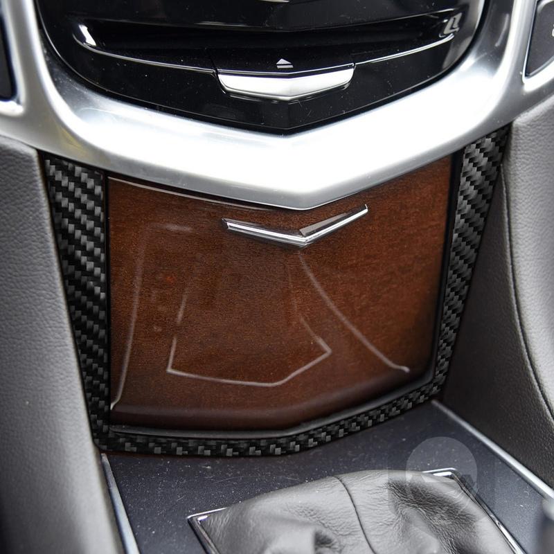 For Cadillac SRX 2010-2016 Real Carbon Fiber Sticker Centre storage box panel Trim Frame Car Accessories Interior decorative
