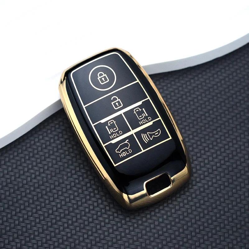6 Buttons Remote Control Shell Fob Key Case Protection Skin for KIA Sedona Grand Carnival Sorento TPU Car Key Cover Holder