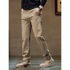 High-End Straight-Leg Business Casual Pants for Men, Spring and Autumn New Style, Khaki Color, Stretchy, Slim Fit, Versatile Long Pants