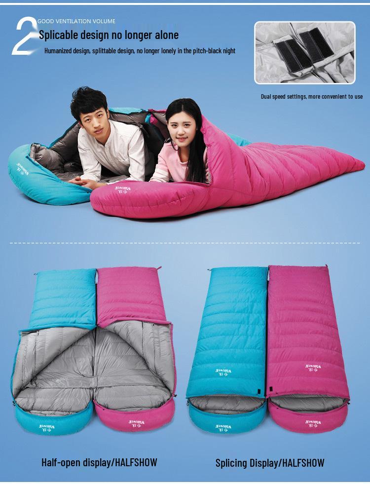 Ultralight White Duck Down Sleeping Bag for Outdoor Camping