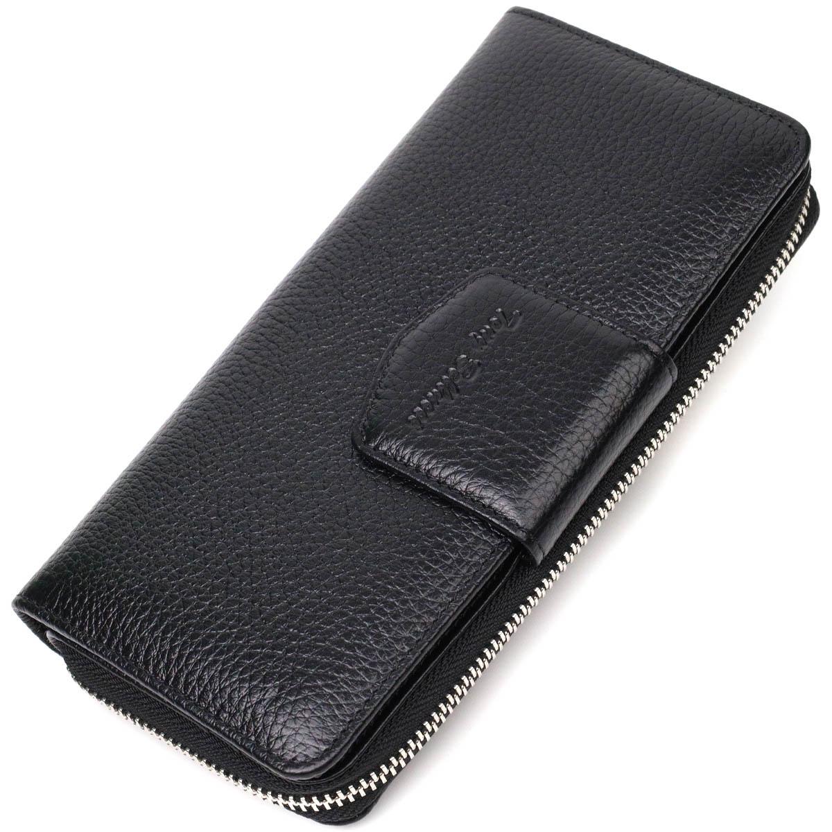 

Шкіряний жіночий гаманець з блоком для карт та документів Tony Bellucci Wallet 21955 Чорний