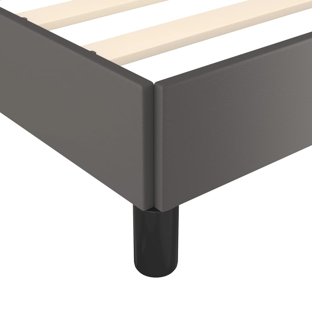 Bed Frame with Headboard Grey 160 x 200 cm Faux Leather