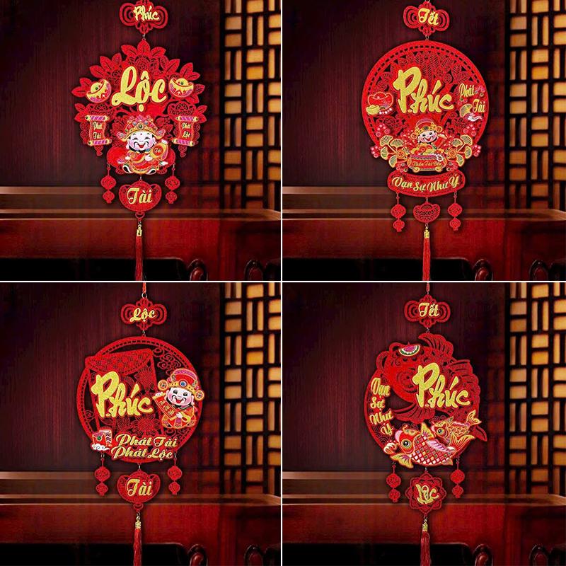 1PC Hanging Spring Festival Lunar New Year Pendant Traditional Tassel Pendant Ornament Gifts Good Lucky Charm 2025 Tet