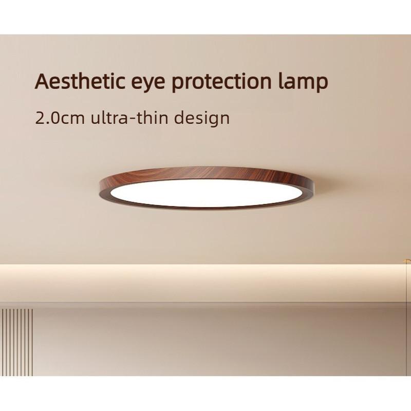 Walnut Bedroom Ceiling Lamp Eye Protection Children's Room Light Corridor Balcony Light Retro Ultra-Thin LED Ceiling Light