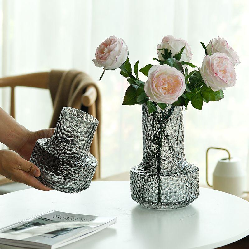Honeycomb Big Belly Glass Vase Flower Arrangement Decoration Home Room Coffee Table Furnishing Ornament Office Study Accessories