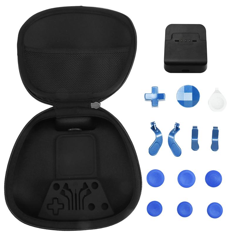 B03B-Complete Component Pack For  One Elite Series 2 Elite Edition Controller Metal Button Bag Charger Set Blue