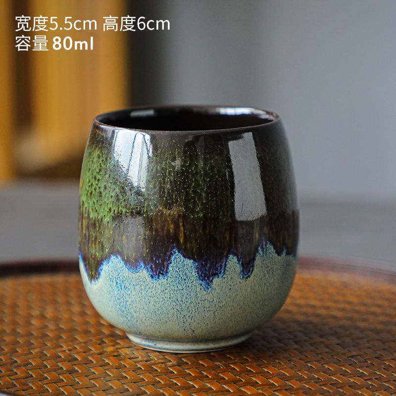 Handmade 80ml Crystalline Glaze Ceramic Cup for Espresso Whiskey Tea Unique Design Small Master Cup Home Bar Office Use 80ml
