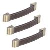 3Pcs Wardrobe Door Leather Handle Antique Drawer Pull Handle Luggage Wine Box Handle