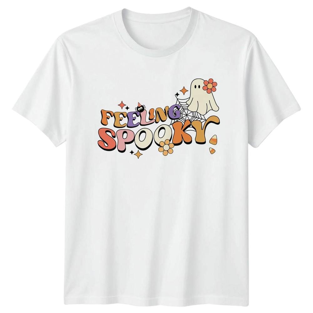 Feeling Spooky Unisexs TShirt Retro Groovy Halloween Gift For Her S