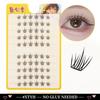 10 Rows Cluster Cat Eye No Glue Lashes Reusable Self Adhesive Glue Free Eyelash Natural Lash Manga Anime Lashes Cluster