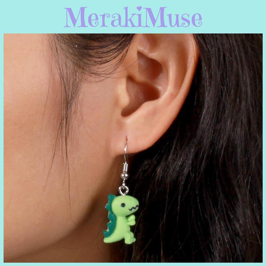 Dinosaur Pendant Earrings With Cute Animal Design Perfect For Autumn Ladies Accessory