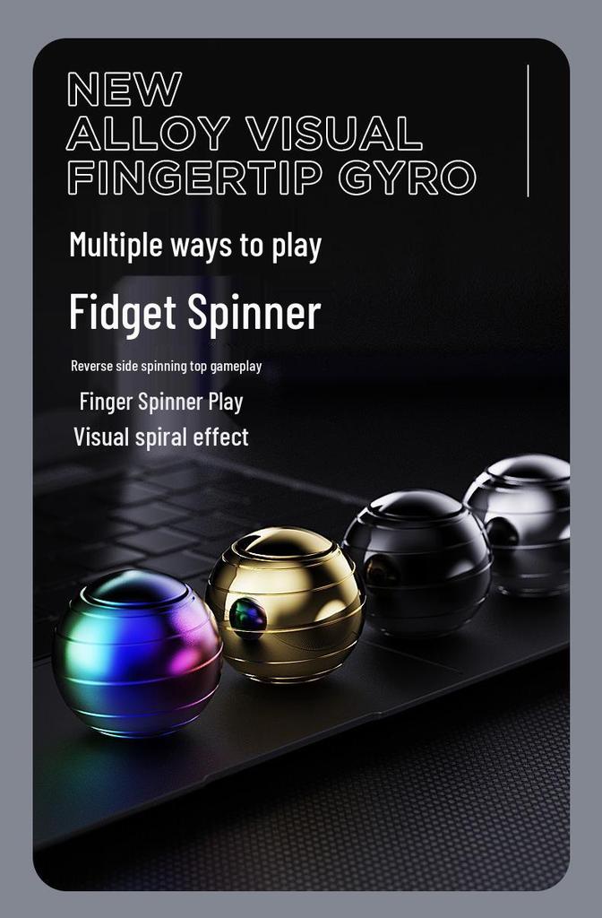 Colorful Square Fidget Spinner: Black Metal Stress Relief Handheld Toy