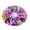 Custom Logo African Print Satin Bonnet Adjustable Double Layer Hair Bonnet Curly Hair Reversible Silky Sleep Cap Night Wrap