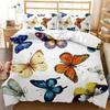 Butterfly Duvet Cover King/Queen Size,Beautiful Blue Shiny Butterflies Print Soft Bedding Set for Kids Teens Girls,2 Pillowcases