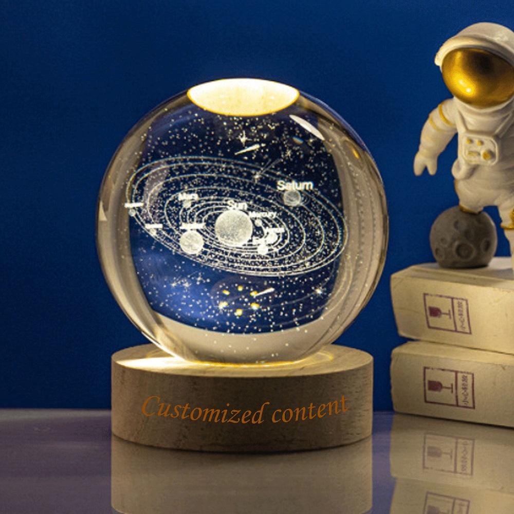 6 Color Changes Night Light 3D Laser Engraving Cat and Butterfly Night Light with Colored Light Wood Lamp Holder Home Decoration