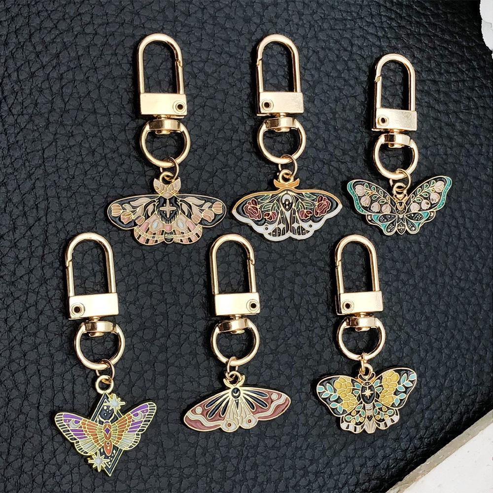 Niche Drip Oil Retro Butterfly Moth Pendant Keychain Accessories