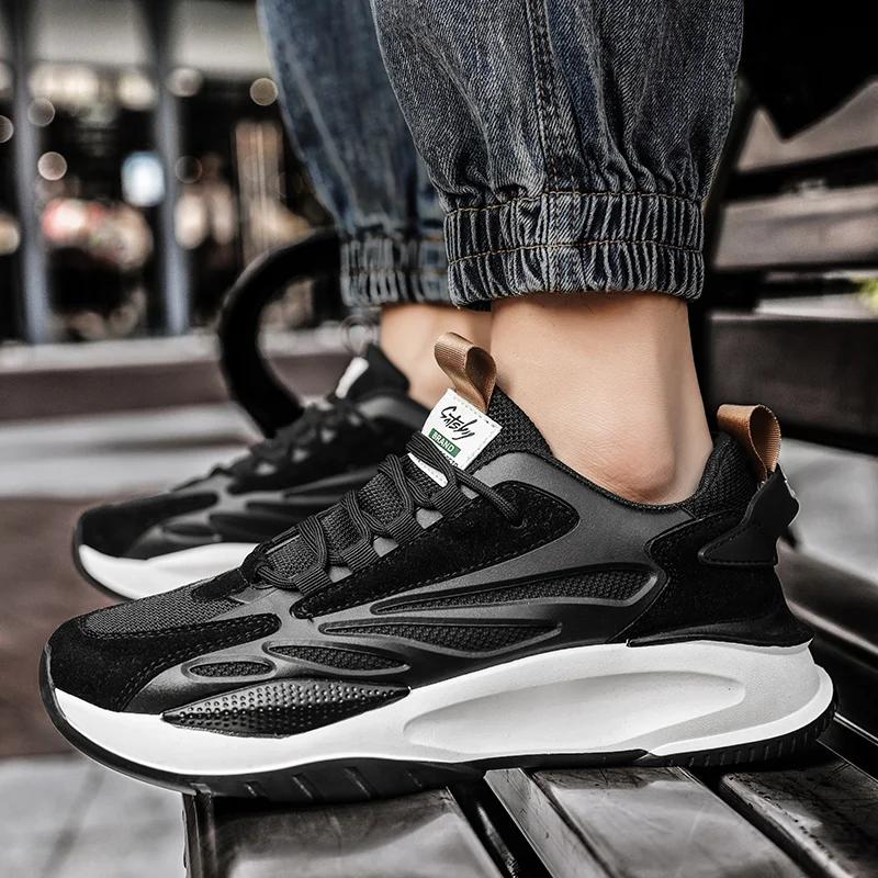 Fashion Original Men's Sneakers Size 45 Thick Sole Sports Shoes Trainer Race Breathable Fashion Running Sneakers Male Casual Mens Shoes
