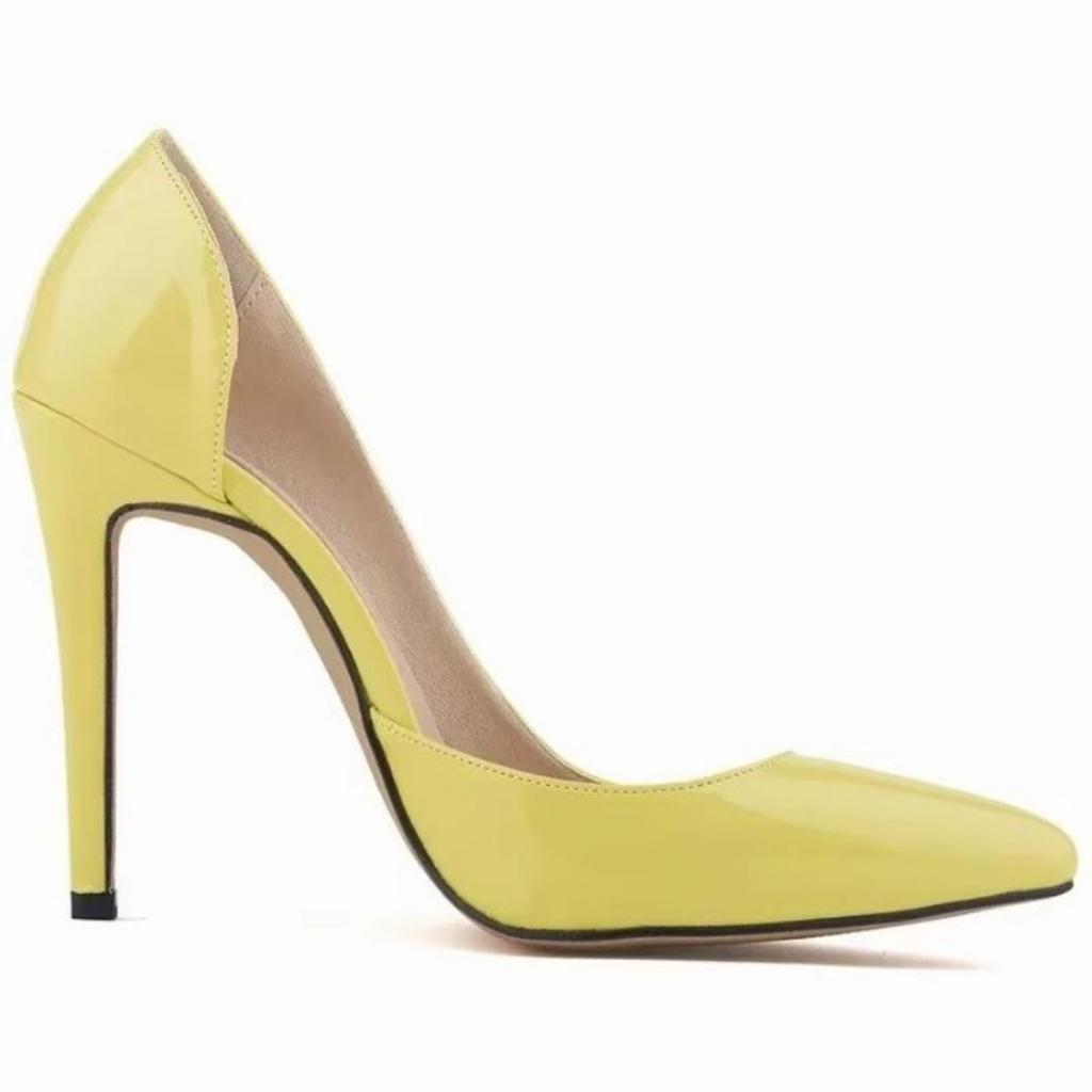 LOSLANDIFEN Two-Piece Women Pumps Pointed Toe Patent Leather Fashion High Heel Shallow  Woman Office Wedding Shoes