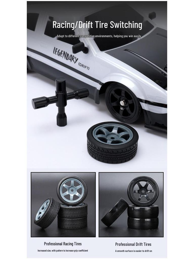 2.4G High-Speed AE86 Drift RC Car: Rechargeable Electric Four-Wheel Drive Toy for Boys and Children