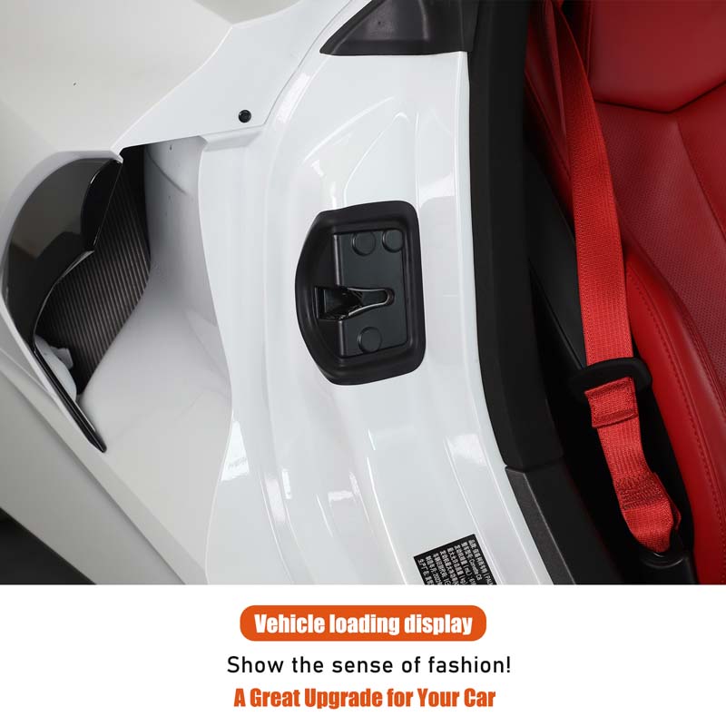 For Chevrolet Corvette C8 2020-2026 Matter Black Car Inner Door Lock Cover Buckle Protection Trim Decorative Accessories