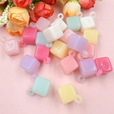 Forniture per Feste in Casa 20pz 14*25.6mm Accessori Gioielli Materiale Fai da Te Moda Colore Gelatina Acrilico Per Creazione Bracciale Orecchini Perline Sciolte Quadrate