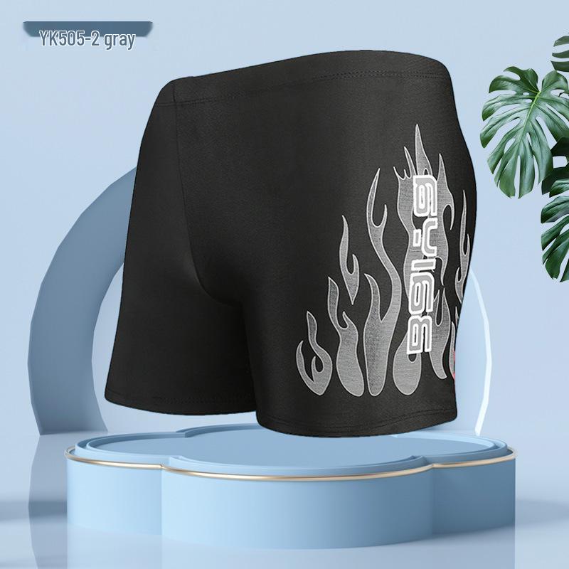 Costume de baie pentru bărbați mărimi mari stil flacără cu picior pătrat - Articole de plajă confortabile pentru adulți.