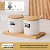 Ceramic Seasoning Jars Set with Bamboo Tray