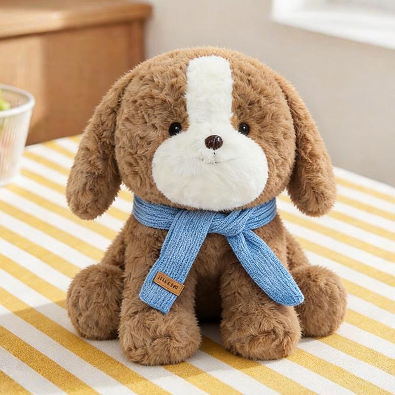 Teddy Dog Doll Hug Flower Bear Plush Toy Scarf Glutinous Rice Dog Doll Love Confession Gift Bear Doll