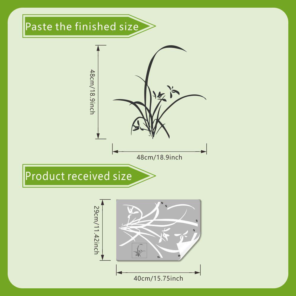 Eleganter Weißer Orchideen Fensteraufkleber Zen Heimdekor Aufkleber Selbstklebend Wohnzimmer Tür Botanische Kunst Abziehen und Aufkleben