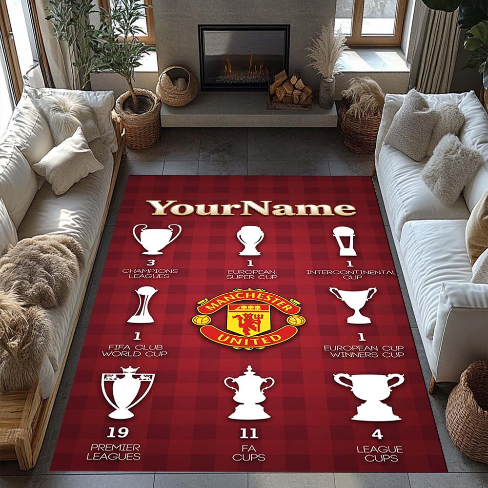 Manchester Personalized Text Floor Rug Office Rug Perfect for Dining Room Entryway Playrooms Study room Antislip Carpet Office home decor