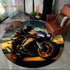 3D Retro Vintage Motorcycle Cartoon Round Area Carpet Rug for Living Room Bedroom Kid Playroom Decor,Pet Area Rug Non-slip Gift