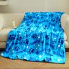 Blue Bone and Paw Print Pattern print blanket soft and cozy perfect for the living room bed sofa or a nap,gift