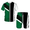 Neues Sommer-Europäisches und Amerikanisches Oversized Herren Trend Lässiges Trainingsanzug Set 2026 3D Digitaldruck T-Shirt Shorts Set 2-teiliges Outfit