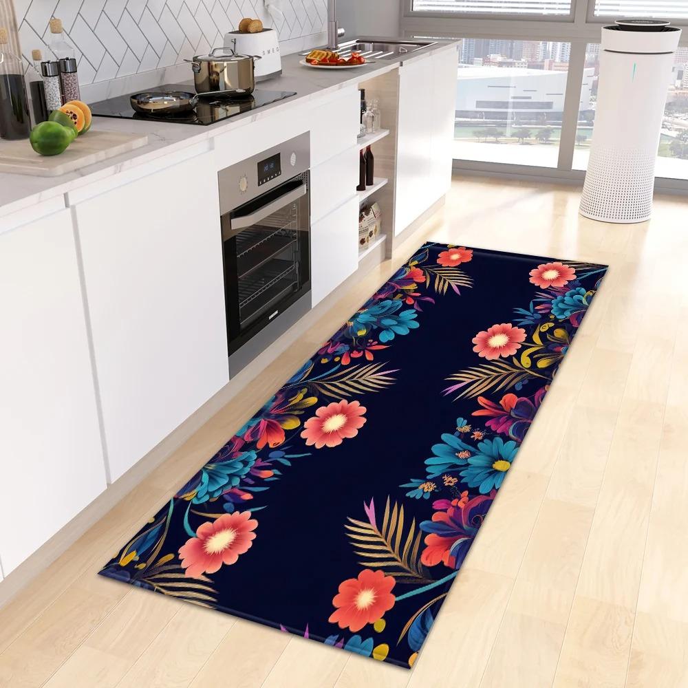 Schöne Blume Retro Muster Haus Küche Bodenmatte Tür Vorne Dekoration Bodenmatte