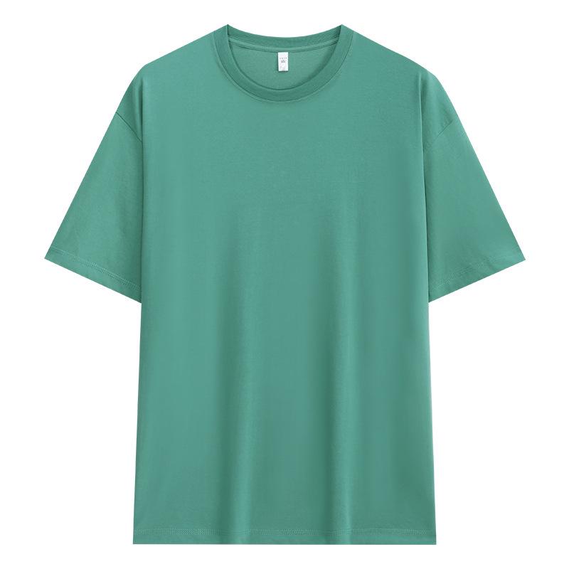 Men's 210g Sorona Cool Ice Silk Loose Round Neck T-Shirt, Solid Color Casual Short Sleeve