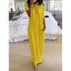 Summer Women's Solid Color Short Sleeve Long Casual Dress