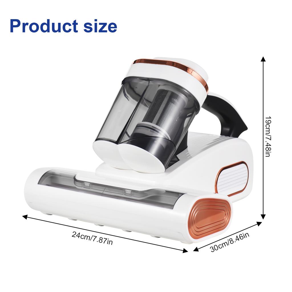 Bett-Staubsauger Matratzen-Staubsauger mit Lila Licht 8,5KPa Saugkraft Filter LED-Anzeige Tragbar Reiniger Handheld Kabellos Milben-Staubsauger E