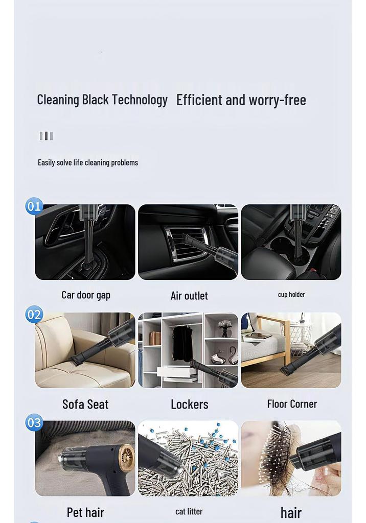 Dual-Use Wireless Car Vacuum & Blower - Handheld, Portable Electric Duster