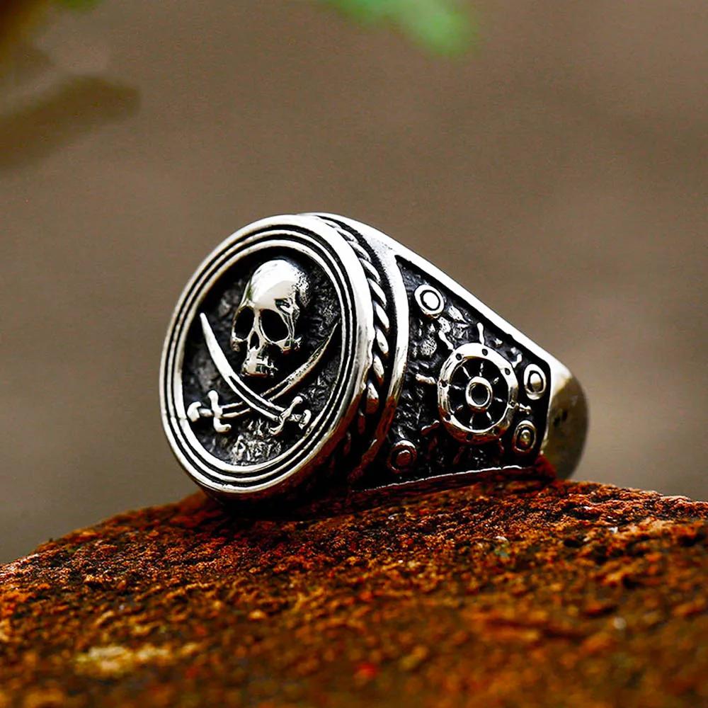 Anelli a Teschio Gotici Multistile per Uomo Acciaio Inossidabile Biker Motociclista Gioielli Anello Festa di Halloween Dropshipping