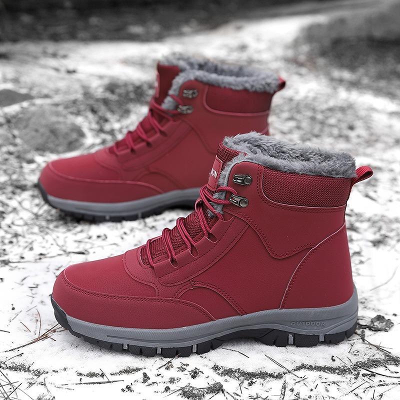 Couple Snow Boots 2025Winter New High Top Cotton Shoes Non-slip Platform Boot Super Warm Plush Couple Boots Outdoor Hiking Botas