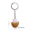 Adorable Eggshell Cartoon Cat Resin Pendants Keychain For Gifts Children