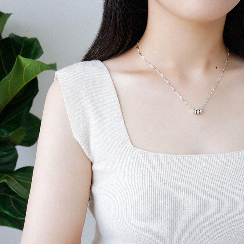 925 Sterling Silver Necklace For Women Round Zircon Pendant Gold Fashion Necklaces Choker  Accessories Fine Jewelry